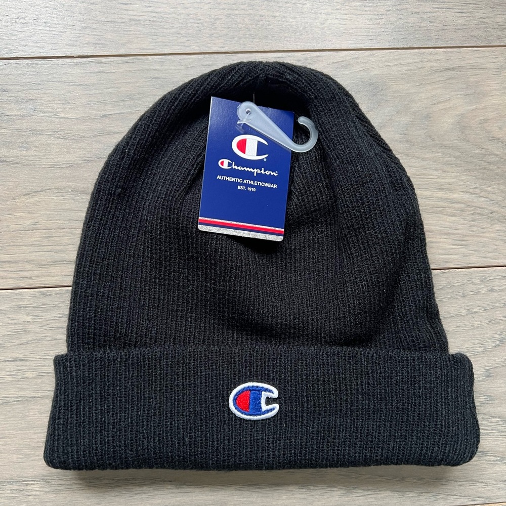NWT Champion Black Knit Beanie